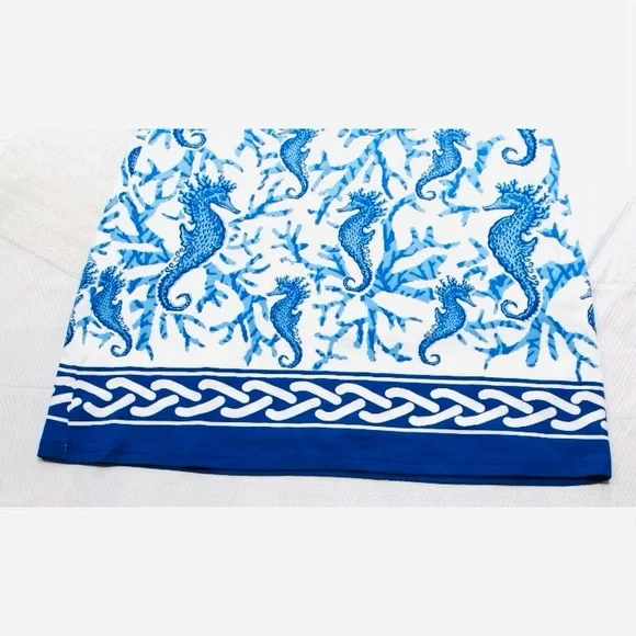 Barbara Gerwit Nautical Seahorse Coral Ocean Beach Dress NWT Large - Picture 8 of 10